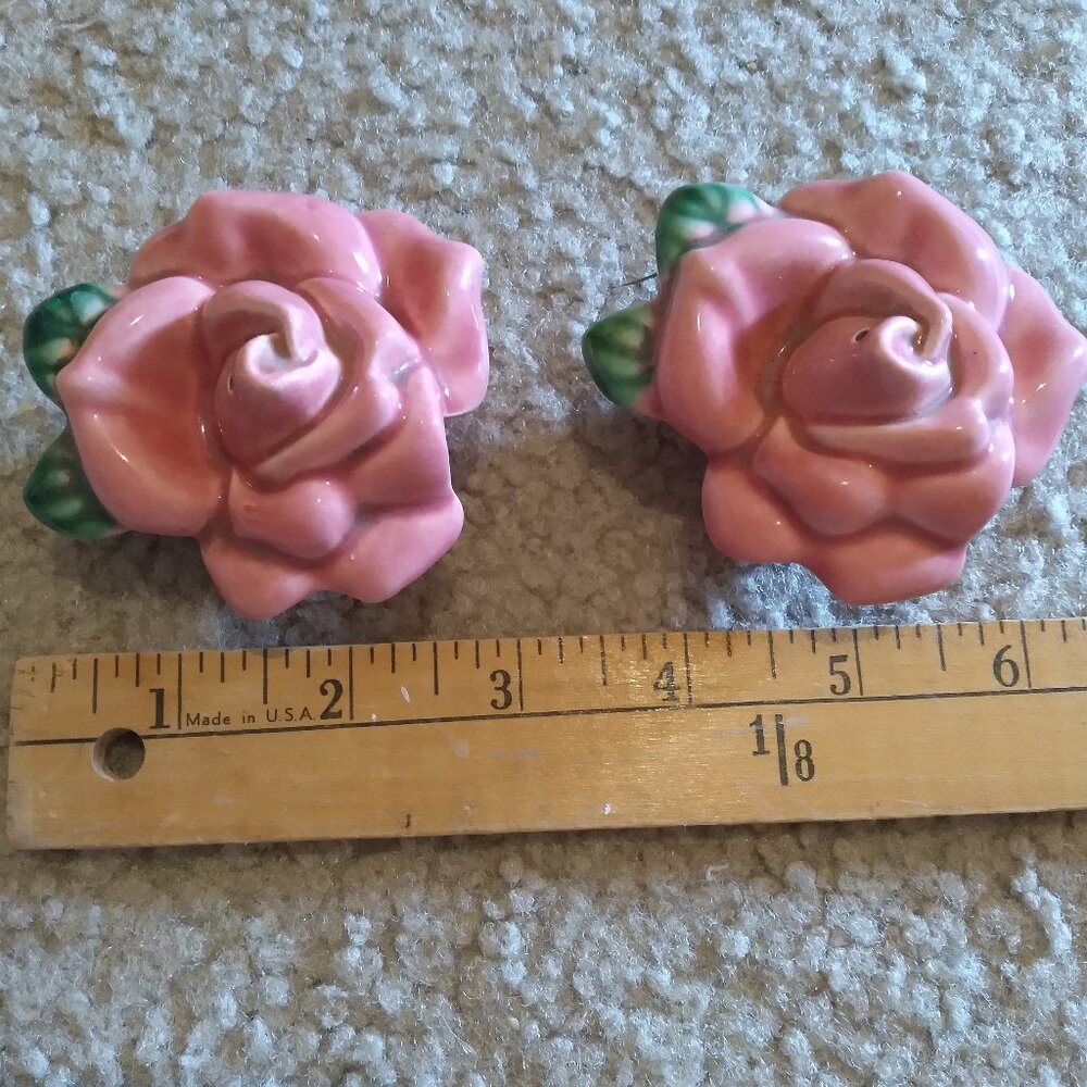 Rose Salt and Pepper Shakers - vintage